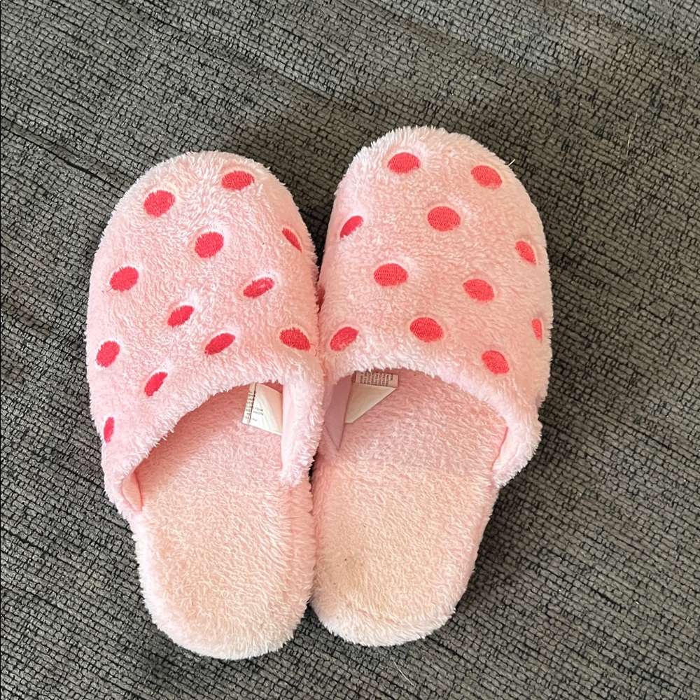 Pink Polka Dot Slippers